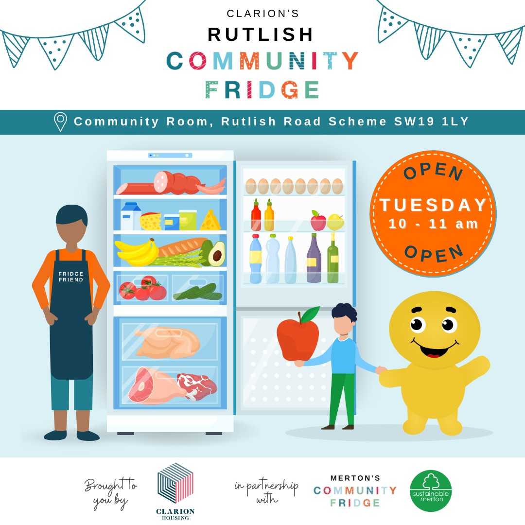 STOCSch's tweet image. Spread the word! @Clarion_Group’s  Rutlish #CommunityFridge, in partnership with @SustainableMert, is now open! 🏡💚 We&apos;re reducing food waste and helping those in need by welcoming everyone in the community pick up surplus food! #ReduceFoodWaste Tuesdays, 10-11am at Rutlish Road