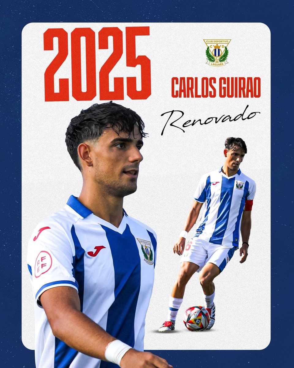 ✍️🤝 𝗥𝗘𝗡𝗢𝗩𝗔𝗗𝗢 | El C.D. Leganés y Carlos Guirao seguirán juntos hasta 2025. 

💪💙 ¡Enhorabuena, <a href="/Cguirao6/">Carlos Guirao Mora</a>!

⏩️ bit.ly/3M4hgSO

#CanteraPepinera 🥒