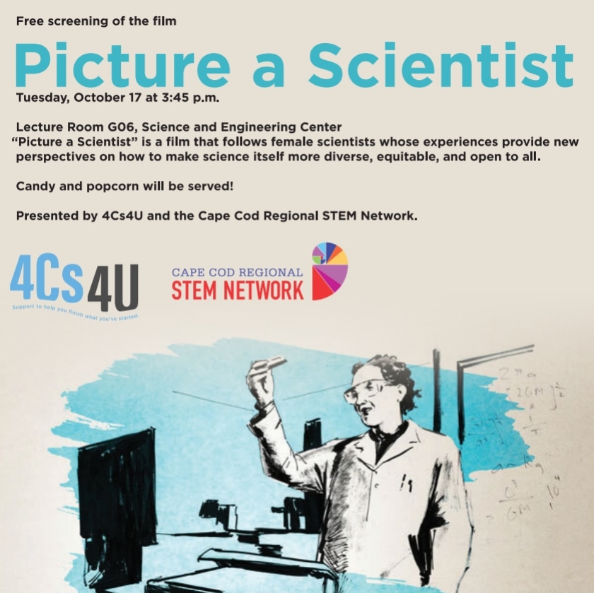 Join us today! For <a href="/MassSTEMWeek/">Massachusetts STEM Week</a> weare showing <a href="/PictureaSciFilm/">Picture a Scientist</a> at <a href="/CapeCodComCol/">Cape Cod Community College</a>. Because we need we need more young people to pursue STEM pathways and #SeeYourselfInSTEM!

#STEM
#MASTEMWeek
#Steminist