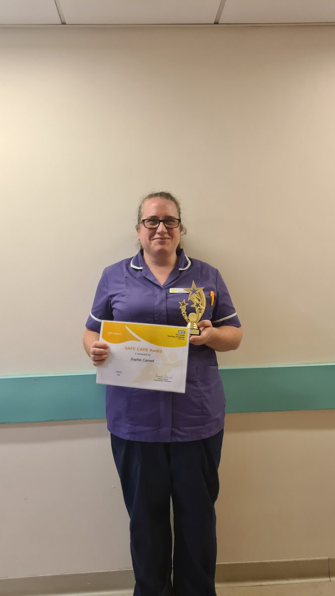 Sophie is a truly inspiring force in Neurosciences CSU. She has been ensuring staff know what equipment can be used post-fall, helping to understand risk assessments and reducing risk of fall. Due to this, Sophie is now the recipient of a Fall - SAFE CARE award! Well done Sophie!