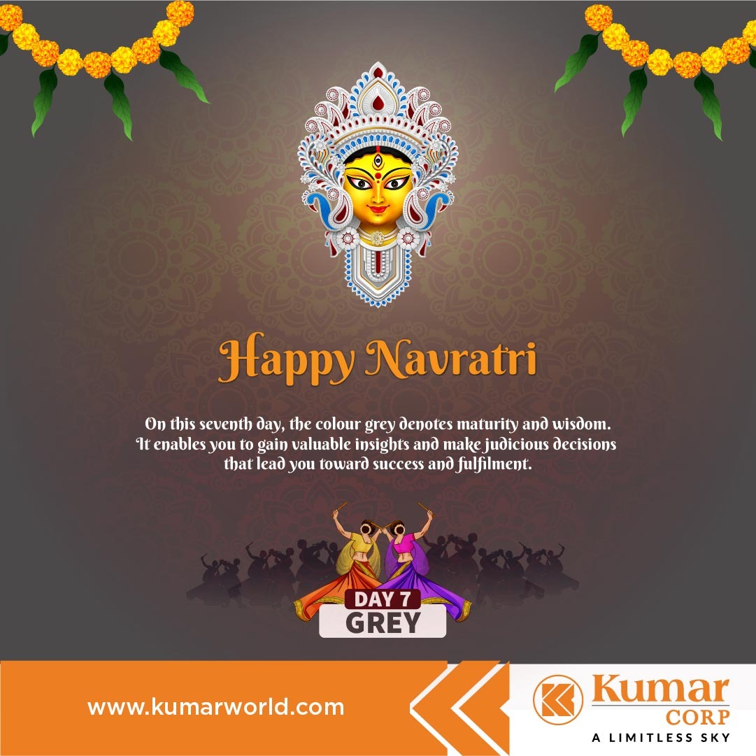 Kumarproperties's tweet photo. On this seventh day, the colour grey denotes maturity and wisdom.
It enables you to gain valuable insights and make judicious decisions that lead you toward success and fulfilment.
.
.
.
#HappyNavratri #KumarCorp #KumarProperties #day7 #Navratrifestival https://t.co/GcZGfHEEBV