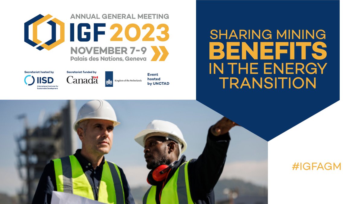 Save the date: November 7 we host a lunch session at the @IGFMining conference in #Geneva. To attend our panel discussion on the role of artisanal and small-scale #mining in the #energytransition, make sure to register for the IGF here: bit.ly/IGF-AGM