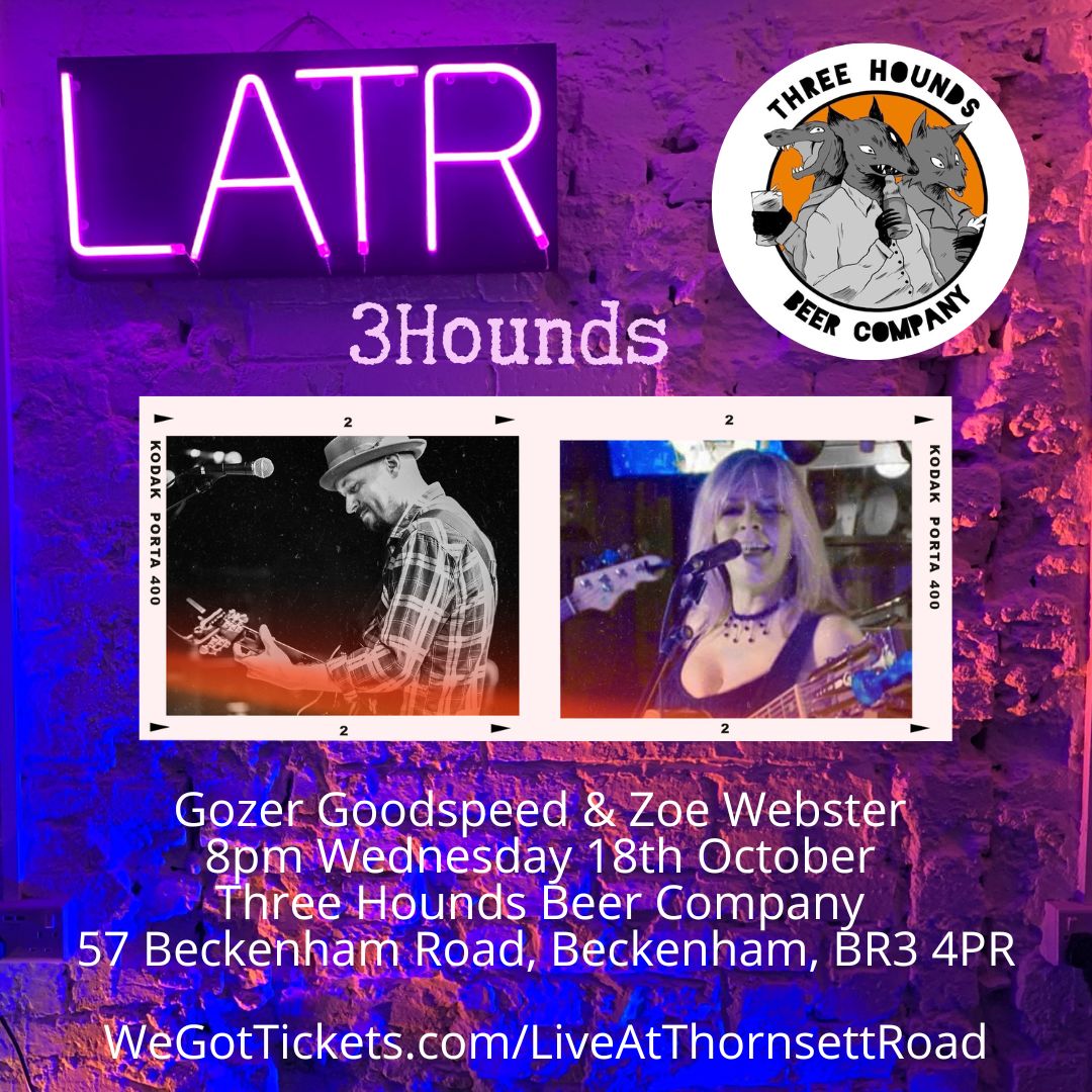Tomorrow! We have the return of <a href="/ThornsettRoad/">LiveAtThornsettRoad</a> with the amazing Goxer Goodspeed and Zoe Webster taking to the stage for a night a blues and folk music.

Tickets are still available. wegottickets.com/event/581103