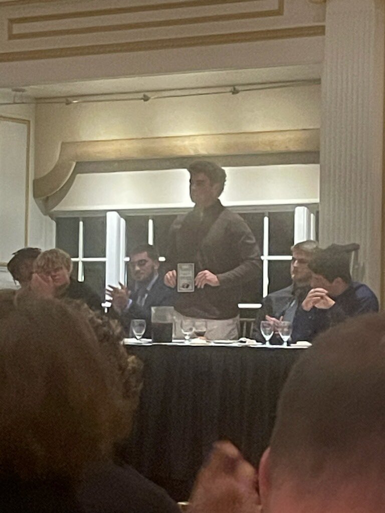 Congratulations to SR OG #54 Logan Sweeney on being honored <a href="/TDClubofSJ/">Touchdown Club of Southern New Jersey</a> as our Unsung Hero - We are proud of you, Logan👍💯🐉🔴⚫️