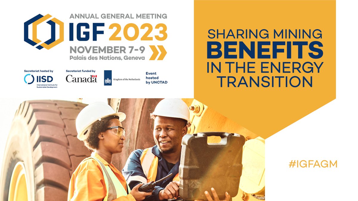 El 7 de noviembre celebraremos un almuerzo en el @IGFMining en #Ginebra. Para asistir a nuestra mesa redonda sobre el papel de la minería artesanal y de pequeña escala en la #transiciónenergética, asegúrese de inscribirse en el IGF aquí: bit.ly/IGF-AGM