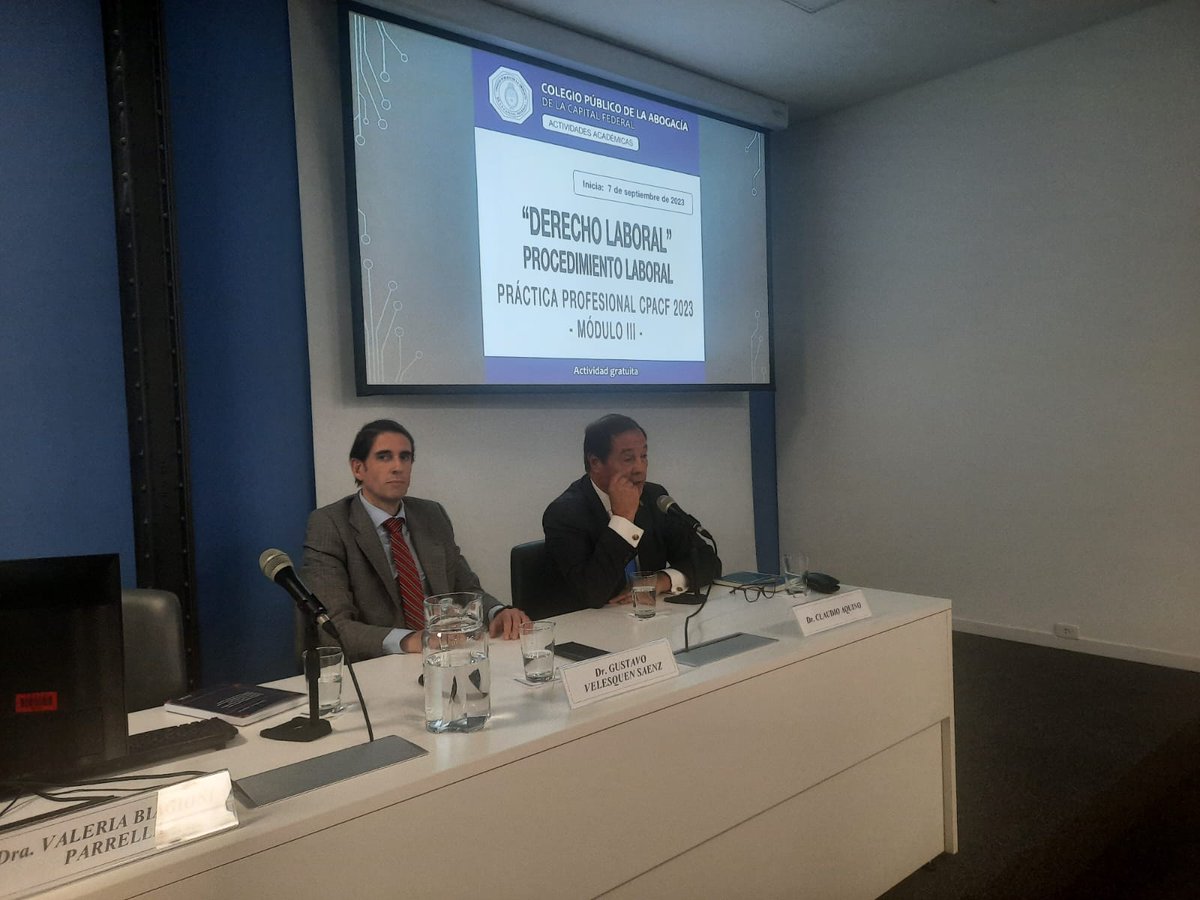 EXCELENTE SEXTA CLASE JUEVES  12/10 DEL CURSO DE PROCEDIMIENTO LABORAL EN EL CPACF, bajo la Dirección Academica del Dr. Nahuel Altieri y la Coordinación de los Dres. Diego Calvo Suárez y Valeria Biagioni Parrella.