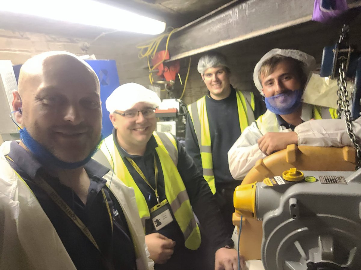 Here's a pic of some of engineers hard at work carrying out a refurb at a local food factory (hence the hairnets etc!)

Keep up the good work 👍🙂