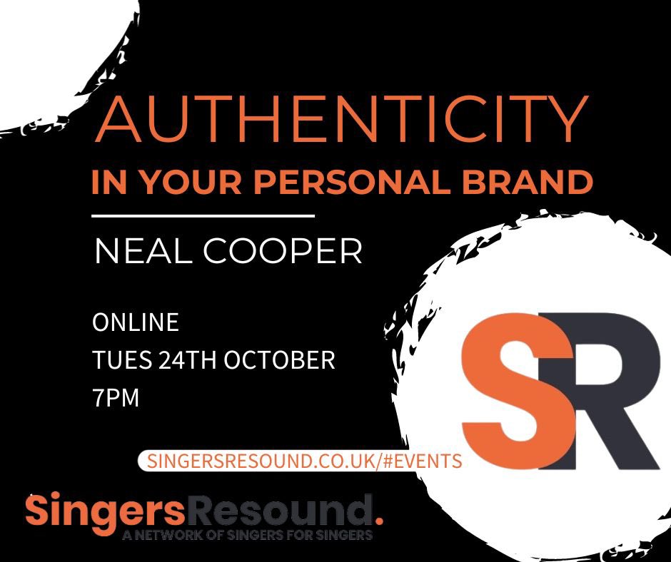 Sign up for next week’s workshop with Neal Cooper here singersresound.co.uk/event/authenti… Neal discusses his route to a unique portfolio career and what it means to be authentic in your personal brand. Not to be missed by singers who have multiple streams of income! #operasingers