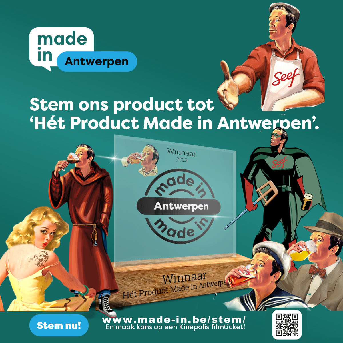 SEEFBIER is genomineerd voor 'Hét Product Made in Antwerpen'. Hiermee eens? Stem dan via made-in.be/stem/ . Helemaal vrijblijvend, en je kan er zelfs een Kinepolis ticket mee winnen. <a href="/madeInAntwerpen/">Made in Antwerpen</a> #antwerpen #bier #madeinantwerpen #brouwerij made-in.be/stem/