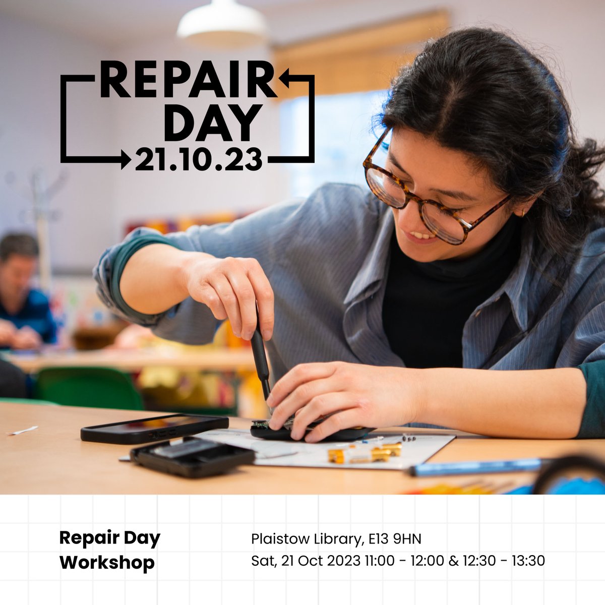 Celebrate Repair Day 2023 with us by joining us at our FREE repair workshop this Saturday in Plaistow Library!

😄Suitable for ages 8+, families welcome
🔧 Book your spot here: eventbrite.com/e/free-kids-re…

#repairday2023 #familyactivity #london