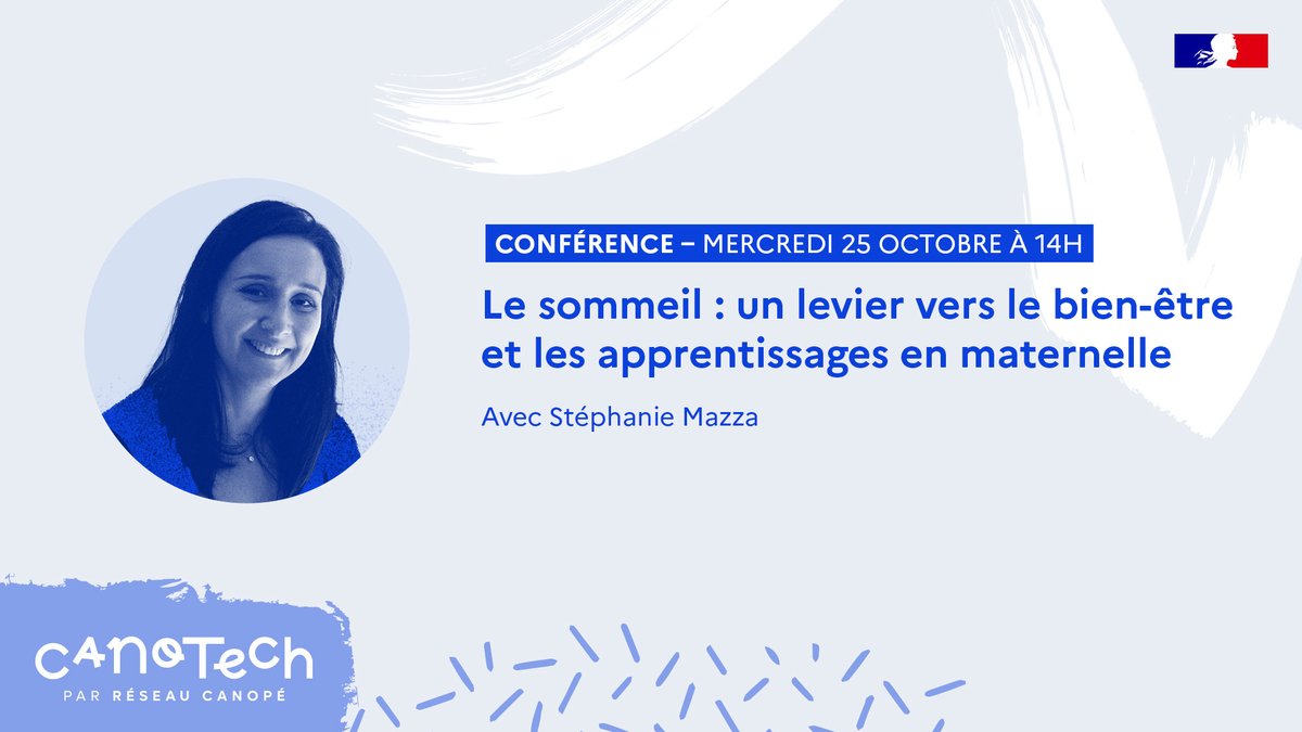 😴 Vous souhaitez parler "sieste" et "temps de repos" à l'#école ?
📅 Le 25 octobre, assistez à la conférence de Stéphanie Mazza, professeure de neuropsychologie à l’@inspelyon, pour aborder le lien entre sommeil et performances scolaires.
Inscriptions 📲 canotech.fr/s/35148/le-som…