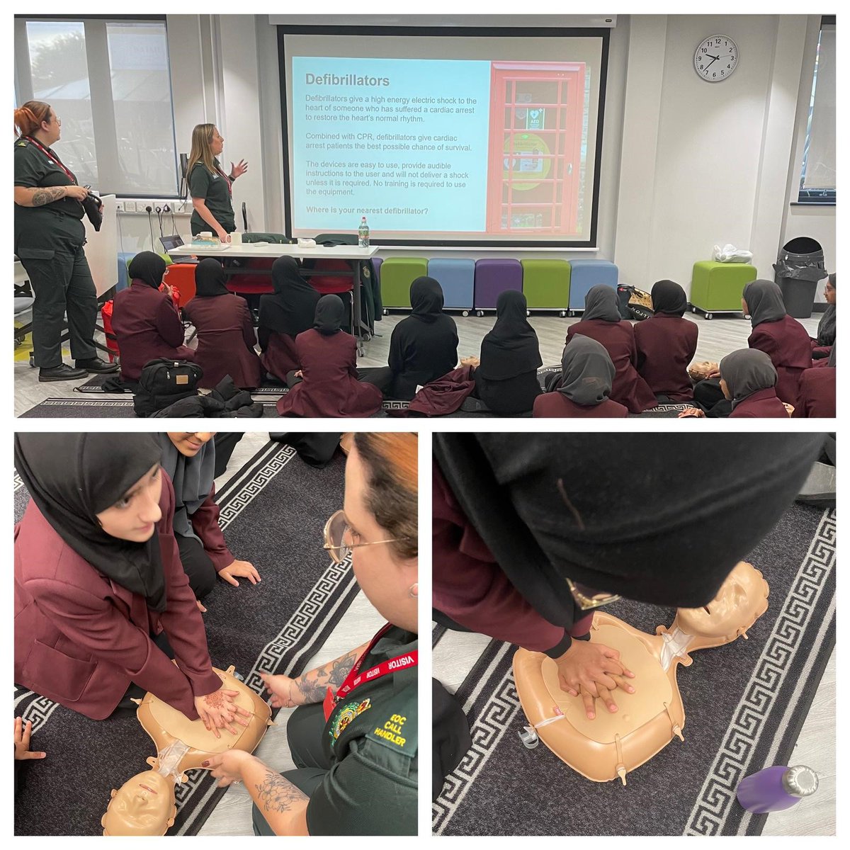 Today is #restartaheartday, lets empower everyone to learn CPR and save lives. We can be heroes when it matters the most, together we can make a difference!
A very big thank you to Helen and her colleague from <a href="/YorksAmbulance/">Yorkshire Ambulance</a>