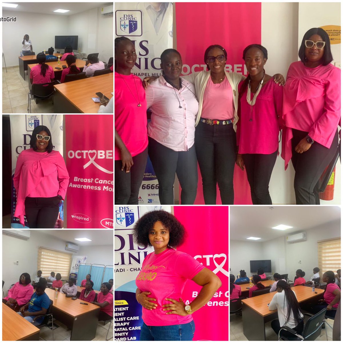 MTNGhanaCareers's tweet photo. MTNers repping their pink in support of #BreastCancerAwarenessMonth 
#Pinkitup🎀 #GetScreened
#EarlyDetectionSavesLives https://t.co/Eiq4dTbmts