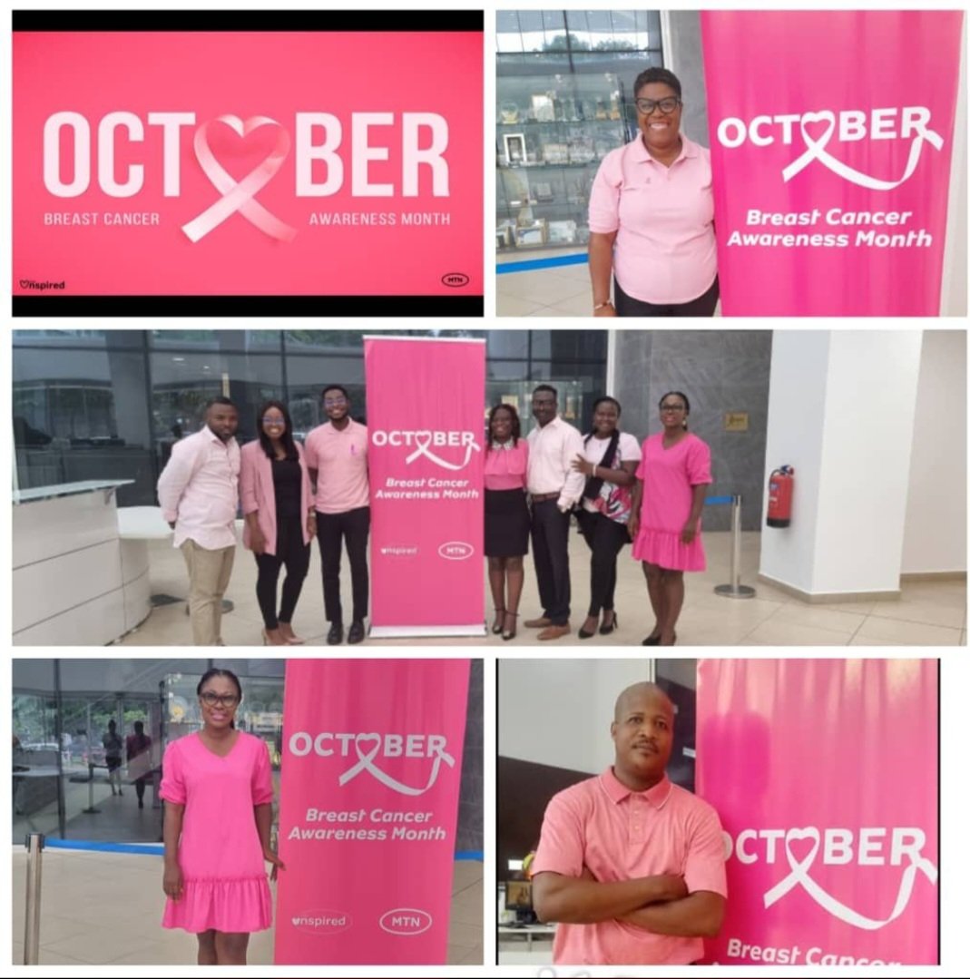 MTNGhanaCareers's tweet photo. MTNers repping their pink in support of #BreastCancerAwarenessMonth 
#Pinkitup🎀 #GetScreened
#EarlyDetectionSavesLives https://t.co/Eiq4dTbmts