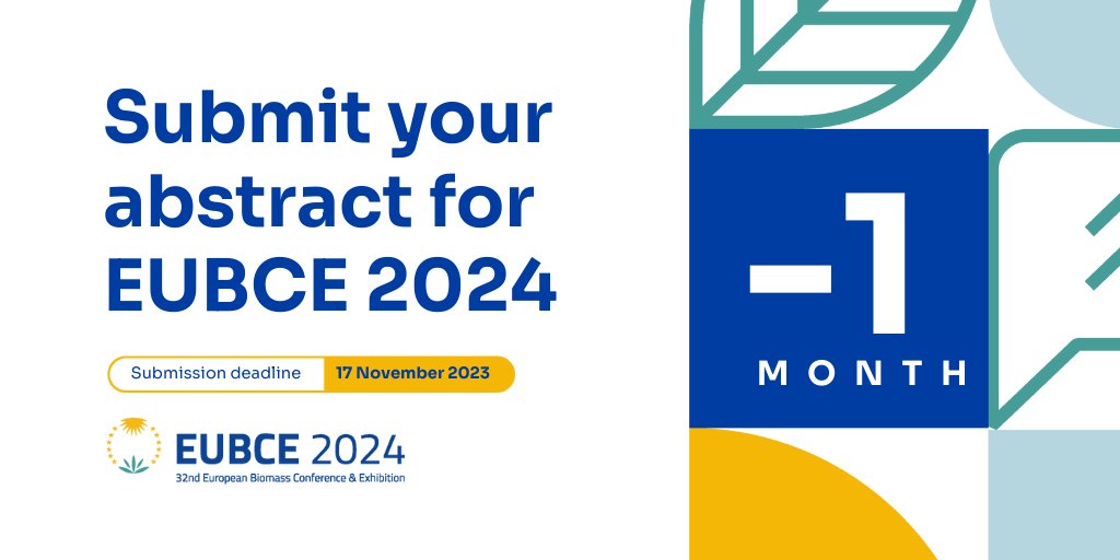 -1 Month to #EUBCE2024 call for abstracts deadline! Present your research to thousand of global #biomass stakeholders by participating in the 32nd European Biomass Conference & Exhibition next June in Marseille, France! lnkd.in/dxuRxzJp