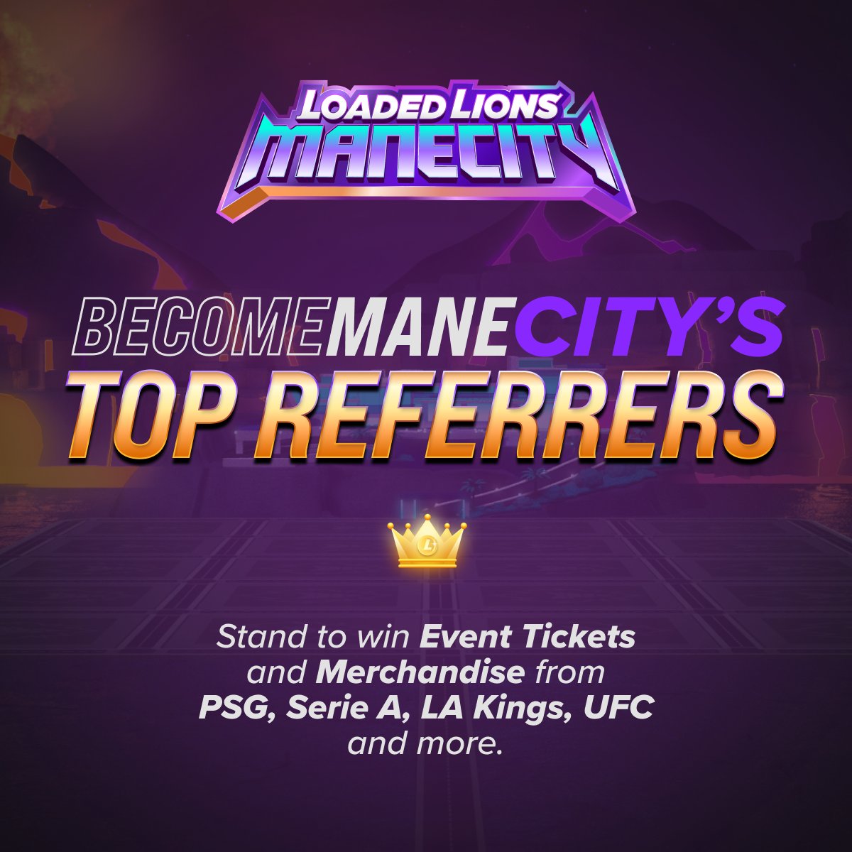 cryptocom's tweet photo. We're on the hunt for the top Mane City Access Pass referrer ๐ฆ
The top five referrers stand to win:
๐๏ธ Event tickets
๐ Exclusive merchandise
๐๏ธ Signed memorabilia
And much more! https://t.co/CSWOcKlAE3