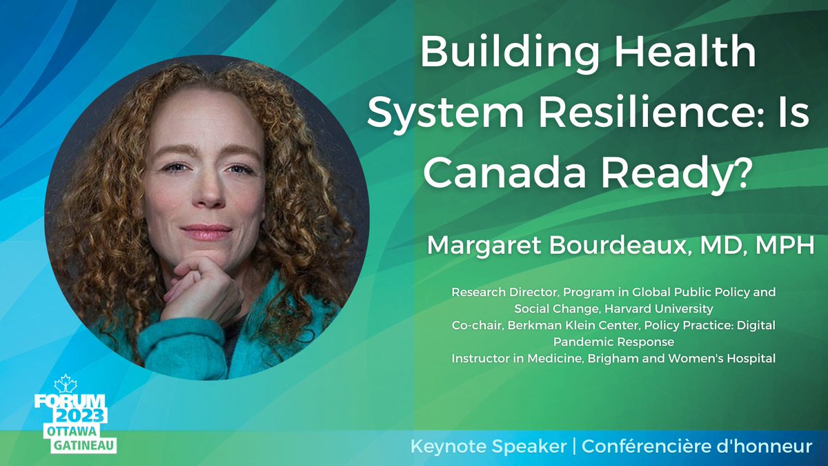 CIMVHR_ICRSMV's tweet image. This morning's #CIMVHRForum plenary in the Outaouais room is by Margaret Bourdeaux, who will explore "Building Health System Resilience: Is Canada Ready?" With a foreword by Colonel C. Forestier. 

@harvardmed @BKCHarvard @BrighamWomens @CanadianForces @NationalDefence