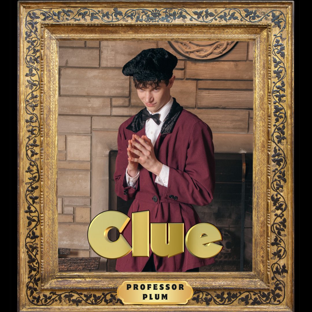 MEET THE CAST: Tim Dillon (‘26 Billiard Room Cast 🎱) &amp; Tommy Wilson (‘25 Ballroom Cast 💃🏻) share the role of the slightly unnerving Professor Plum. Will tonight be the night where his seedy past finally catches up with him? Come find out at CLUE, Oct 26-29! Ticket link in bio 🔎