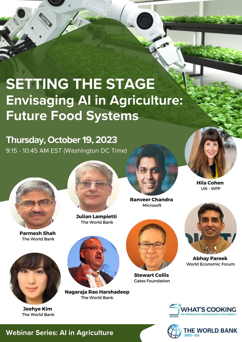 Interested to learn how artificial intelligence will play a role in agriculture? 

Join our webinar on the future of food systems:
📅 October 19, 2023
⏰ 9:15 - 10.45am EST

Register here: wrld.bg/eynp50PXr2P