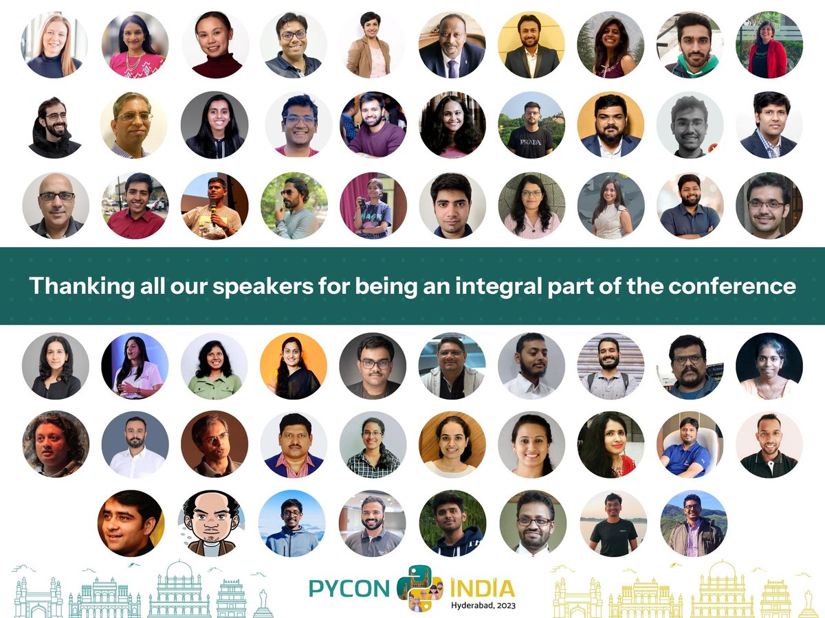 pyconindia's tweet image. A massive thank you to all the brilliant speakers of #PyConIndia2023! 🎤 Your insights, knowledge and passion for Python has truly enriched our event 😃
#PyConIndia #PythonForAll #CodeCollaborateCelebrate