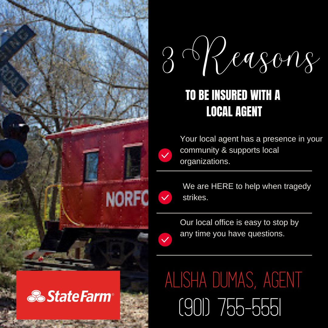 AlishaDumas's tweet image. Choosing local means choosing community. 🏡 When you're insured with a local insurance agent, you're not just a policy number – you're our neighbor, and we're here to protect what matters most. Experience the difference of hometown service. 💼✨ #LocalInsuranceAgent #Community