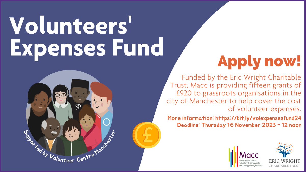 McrCommCentral's tweet image. Fifteen grants of £920 are available to grassroots VCSE organisations in the city of Manchester, which support communities most affected by the cost of living crisis. These grants are specifically to help cover the cost of volunteering.

Find out more: bit.ly/volexpensesfun…