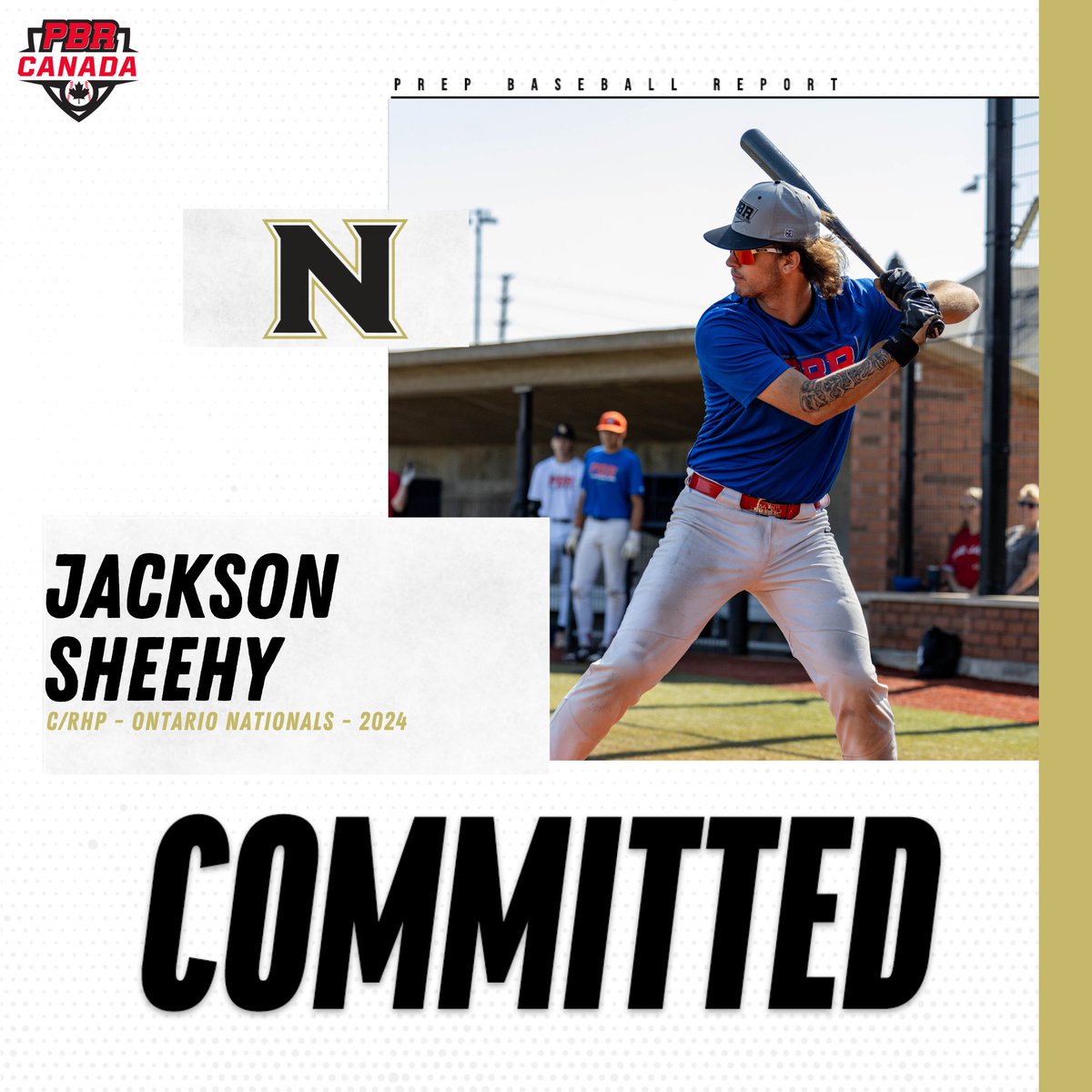 🚨𝐂𝐎𝐌𝐌𝐈𝐓𝐌𝐄𝐍𝐓 𝐀𝐋𝐄𝐑𝐓🚨 '24 C/RHP Jackson Sheehy (@jacksonsheehy24) has announced his commitment to Northeastern CC. Sheehy put together a strong 2023 season which saw him at the Northeast Senior Games and the ProCase. @BsbNortheastern || @NatsOnt