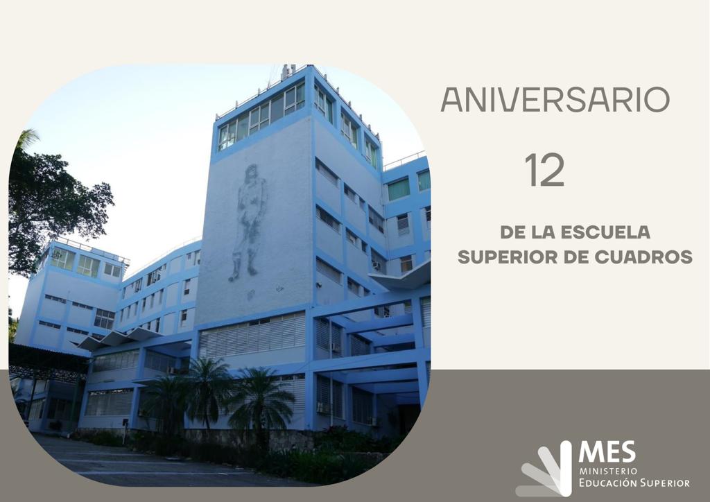 La Escuela Superior de Cuadros del Estado y el Gobierno <a href="/esceg11/">Escuela Superior de Cuadros del Estado y Gobierno</a> arriba hoy a su aniversario 12 de fundación. 
Felicitaciones a trabajadores y docentes que laboran para contribuir a la formación y superación de los cuadros en el desempeño de sus funciones.