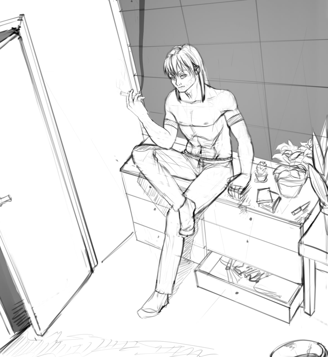 MshKa_art's tweet photo. Скетч Лоуренса "после убийства".

#BoyfriendToDeath #LawrenceOleander #btd2 https://t.co/3uyrhp0p18
