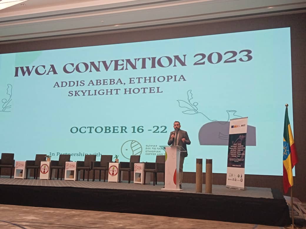 EthiolatinCoffe's tweet photo. "Women in Coffee from Ethiopia and from around the world are agents of transformative change in the coffee sector. From smallholders to successful exporters - we continue to be inspired, just as we are in this Convention." - Mario Fanjul, Head of Cooperation @AecidEtiopia https://t.co/6mopmo6Vzn