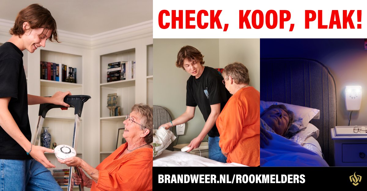 Er zijn ook #rookmelders voor mensen die doof zijn of slechthorend. Deze rookmelders hebben een trilalarm en flitslicht, zodat je op tijd gewaarschuwd wordt bij brand. 

Vaak worden ze vergoed door je zorgverzekering. Lees er meer over op brandweer.nl/nieuws/special….