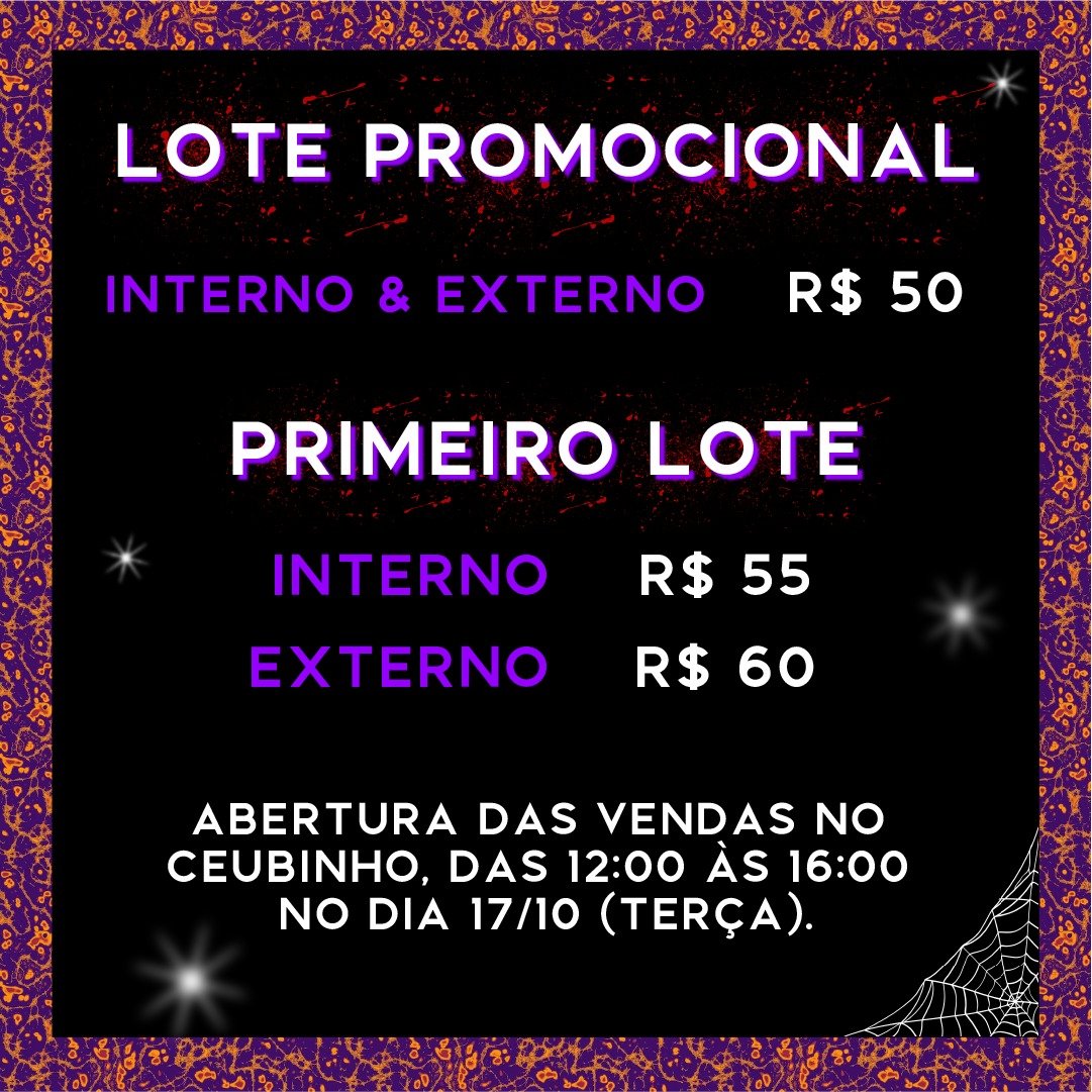 Nossas vendas abrem hoje às 12 horas no Ceubinho. Não percam!!