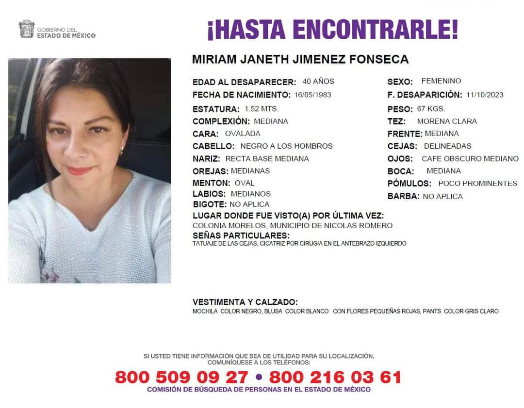 ObserverNR's tweet image. #DenunciaCiudadana 📍 | Familiares y amigos de Miriam Janeth Jiménez Fonseca solicitan su apoyo para encontrarle.