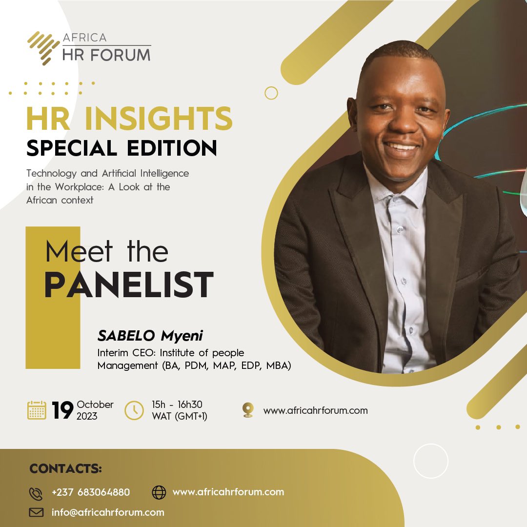 An incredible lineup ! 

Join us this Thursday at 15H WAT GMT +1 for our HR Insights Series Special Edition  as we explore the fascinating topic on «Tech and AI in the workplace. A look at the African context » 🌍✨

🔗 africahrforum.com/event/technolo… 

#Tech #Ai #HR #Africa