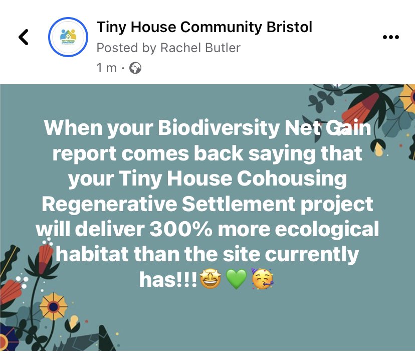 Tiny House Bristol (@tinyhousebris) on Twitter photo #BiodiversityNetGain 300% increase!!! ๐คฉ๐๐ฅณ #EcologicalEmergency <a href="/CraigBennett3/">Craig Bennett</a> <a href="/MarvinJRees/">Marvin Rees</a> <a href="/TomRenhard/">Tom Renhard</a> #BiodiversityNetGain 300% increase!!! ๐คฉ๐๐ฅณ #EcologicalEmergency <a href="/CraigBennett3/">Craig Bennett</a> <a href="/MarvinJRees/">Marvin Rees</a> <a href="/TomRenhard/">Tom Renhard</a>