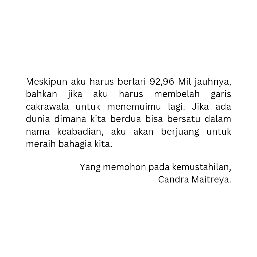 cyemist's tweet photo. ⠀
92,96 Mil; Kembali Dalam Pelukmu.
Sebuah au Markno.

Maka telah diperhitungkan jarak yang diperlukan matahari dan rembulan untuk saling merengkuh adalah 92,96 Mil.
⠀ https://t.co/38dotYFE8Y