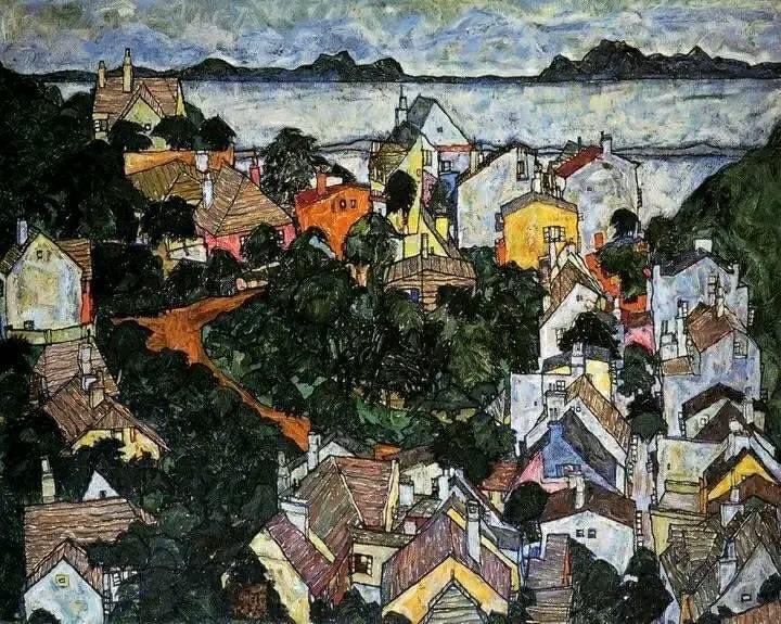 Egon Schiele - (1890 -1918) Summer Landscape, Krumau, 1917