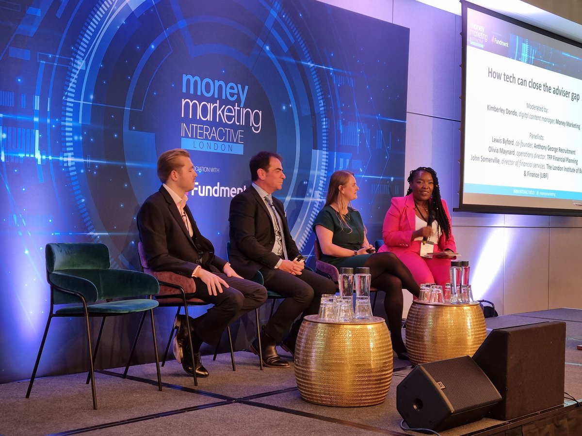 KateyPigden's tweet photo. How can tech close the adviser gap? Our panel share their thoughts #MMInteractive23 @_moneymarketing https://t.co/6FmuekkHr0