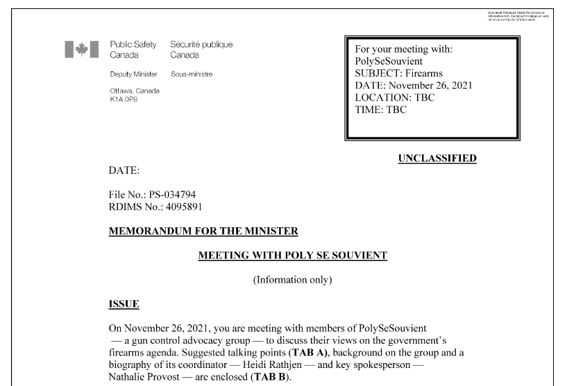 ⚠️ ATIPS RELEASED (The Poly Emails) A recent ATIP release of emails between notorious anti-gun lobby group @Polysesouvient and the Federal @Liberal_Party government show how they weaponized the memorial for the Polytechnique shooting against the Prime Minister to achieve their…