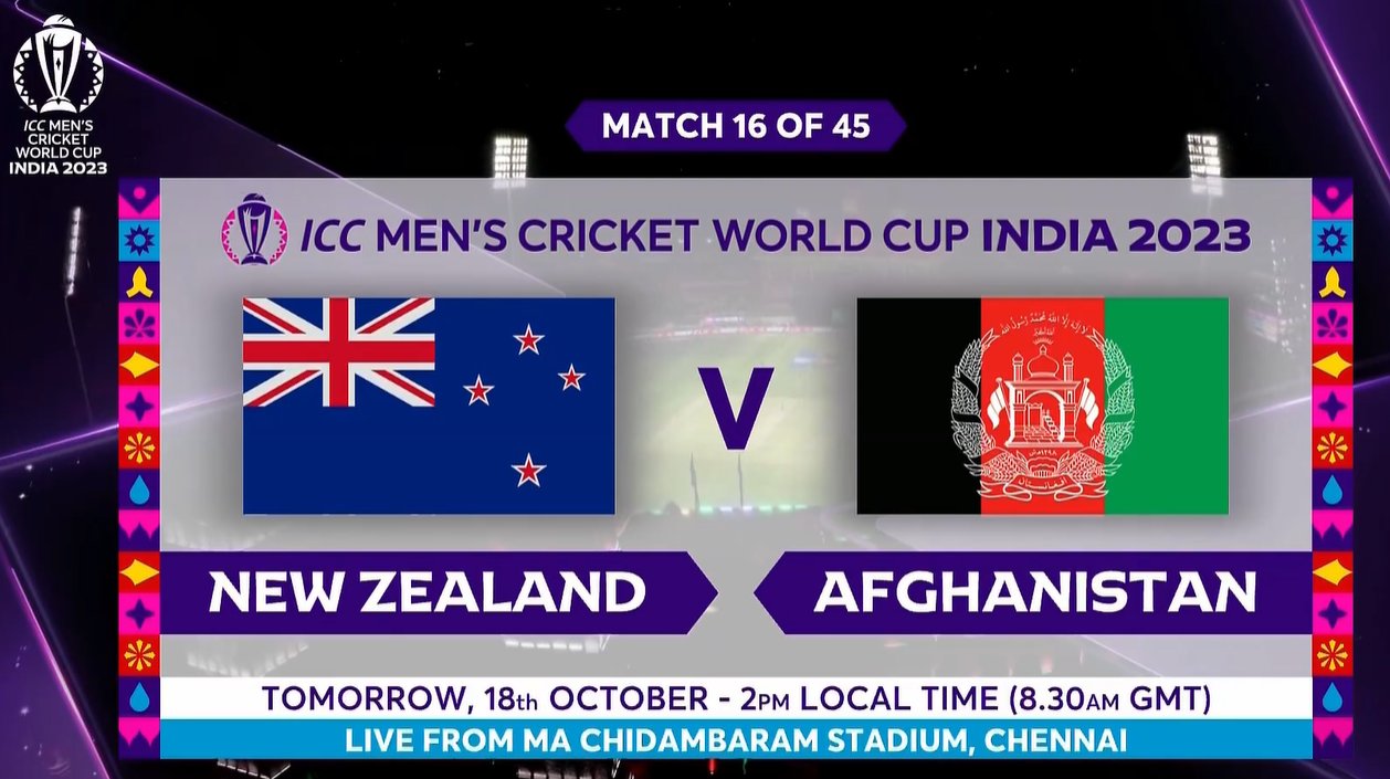 New Zealand vs Afghanistan Live World Cup 2023