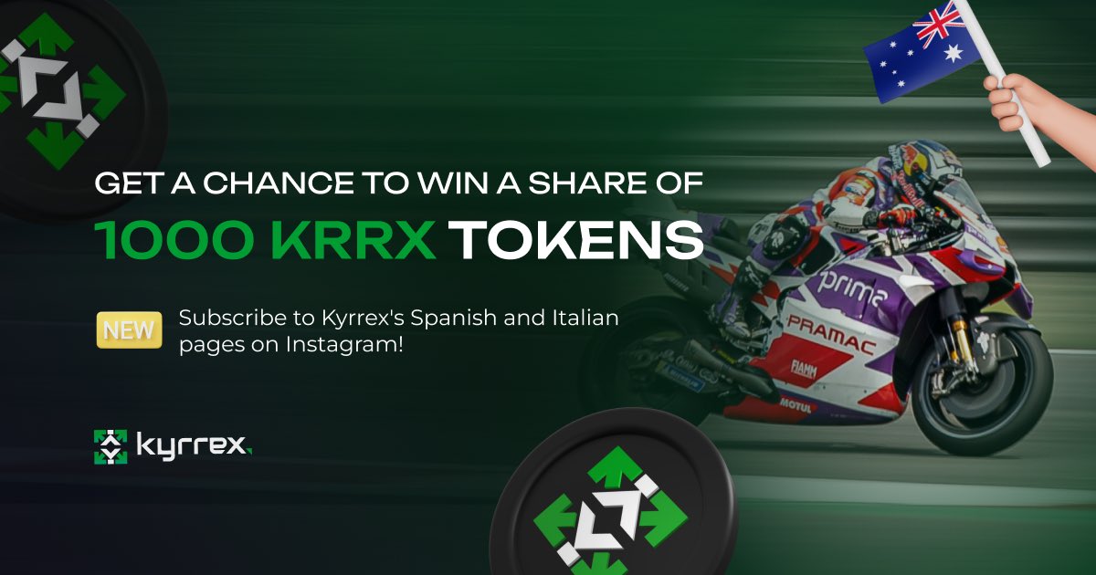 Kyrrexcom's tweet photo. MotoGP Guru by Gryfyn Australian Motorcycle Grand Prix is scheduled for October 22nd. Predict the winner and get KRRX!

✅ Like and retweet 
✅ Write your prediction in the comments and tag two friends
✅ Subscribe to Kyrrex's Spanish and Italian pages on Instagram:
 
https://t.co/xDER2EYnOz

https://t.co/NP1P6VX7AO

Users who make multiple predictions will be disqualified. Five participants who make the correct guess will be selected randomly. Each winner will receive 200 KRRX 💸

 #Crypto #MotoGP #Kyrrex #Kyrrexsport