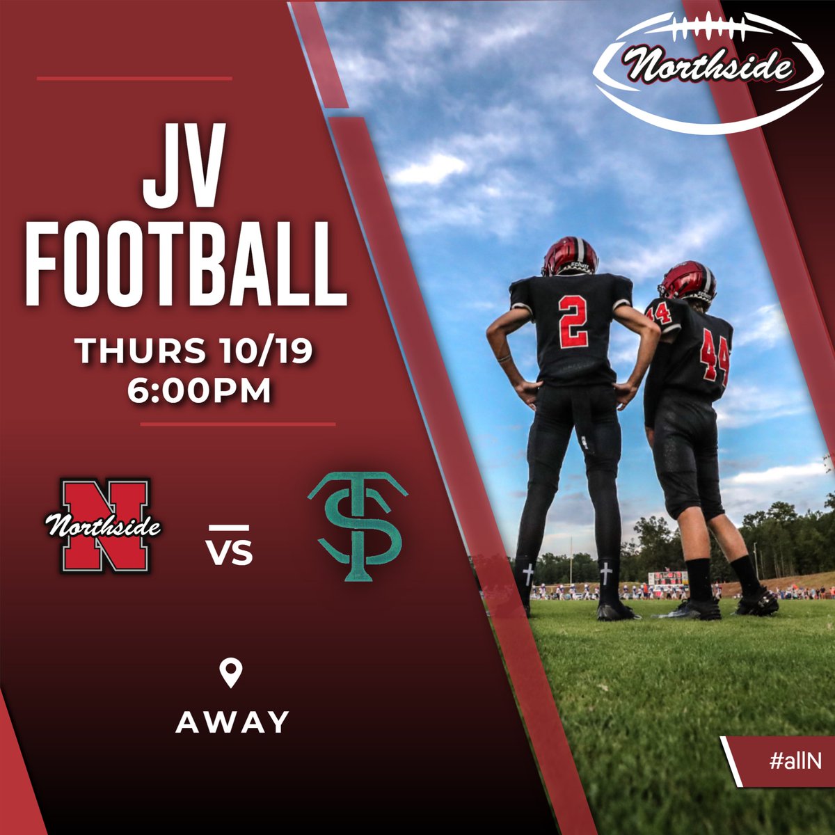 Last JV game this Thursday on the road at Thomas Sumter Academy, 6pm. GO CRUSADERS!!! #allN