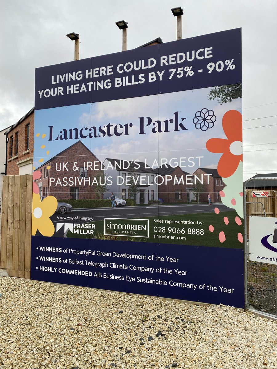 Delighted to share in the celebration of our Client Fraser Millar at the All-Ireland Sustainability Awards in Belfast. Their pioneering #Passivhaus #PassiveHouse project at #LancasterPark is truly deserving. MosArt is delighted to be the Certifier for this project.