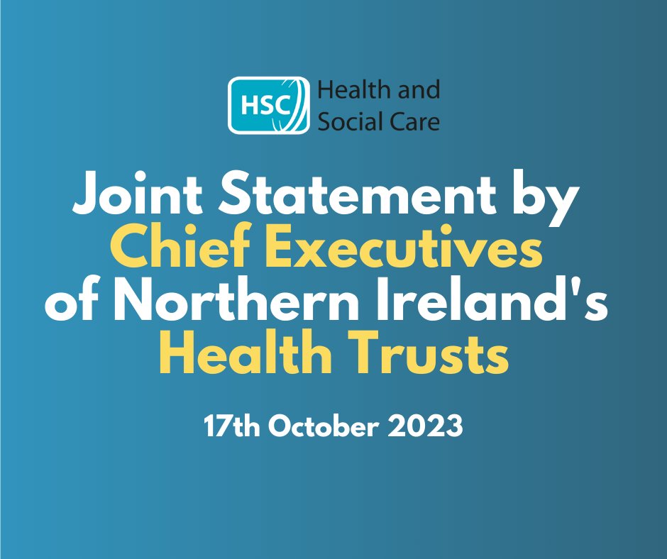 The Chief Executives of Northern Ireland's Health and Social Care Trusts have issued a joint statement.

You can read it on our website: bit.ly/3S265Oc