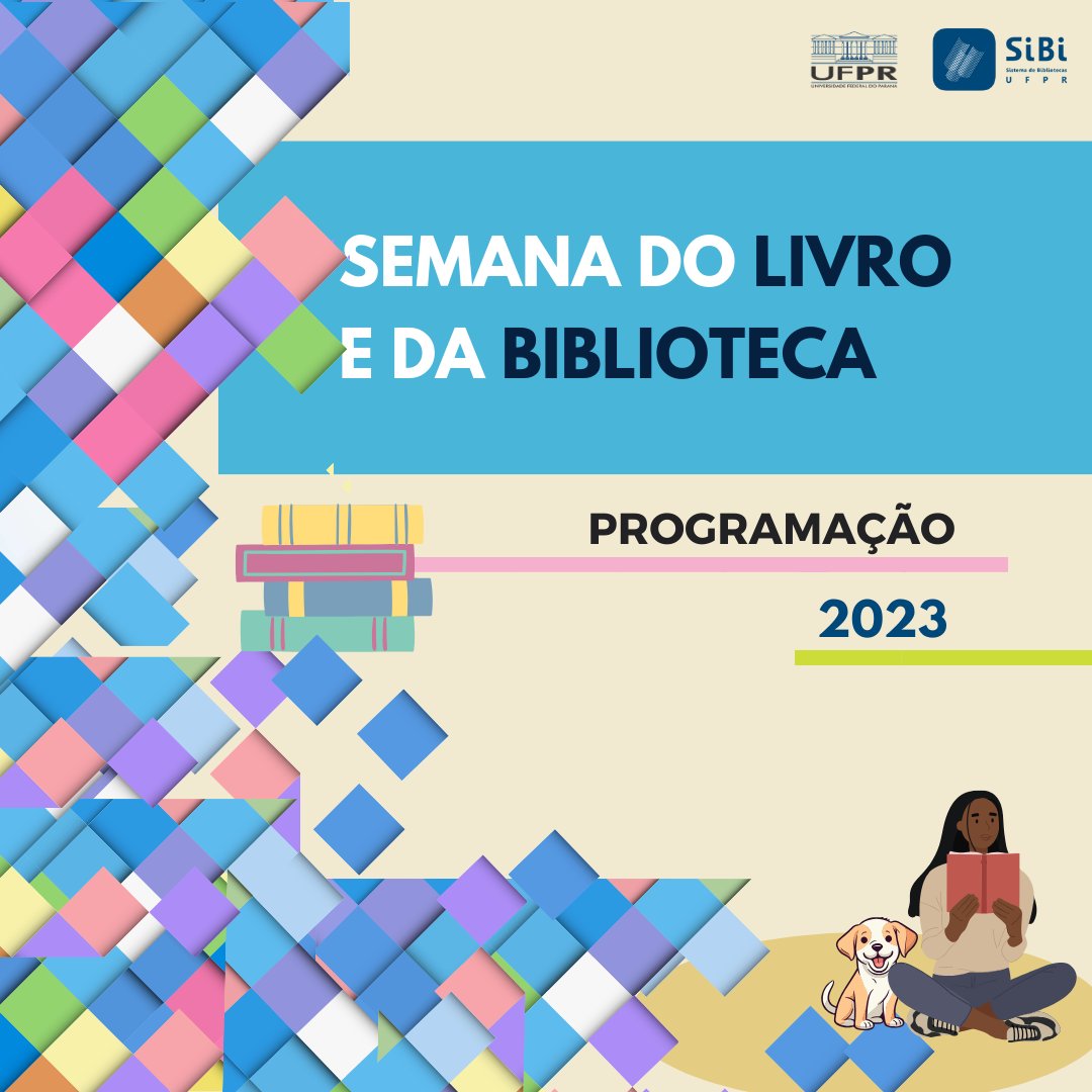 Confira a programação da Semana do Livro e da Biblioteca do SiBi/UFPR 2023. Este ano, as bibliotecas prepararam ações presenciais e a distância para toda comunidade UFPR e comunidade externa. Venham participar e prestigiar!

#SiBiUFPR #BibliotecasUFPR #SLBSiBiUFPR2023