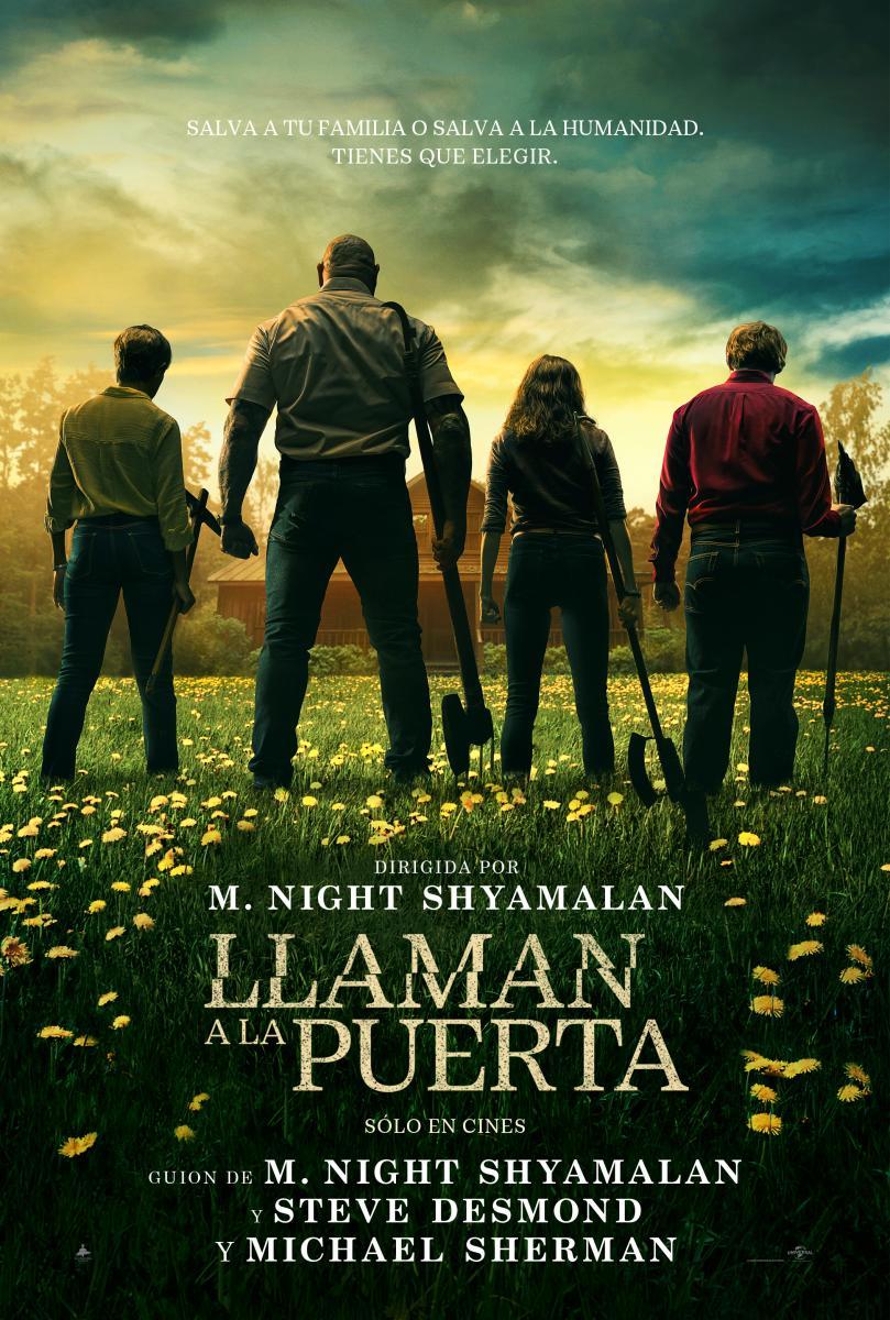 No me habíais dicho lo increíble que es la última peli de Shyamalan. Qué genio, siempre ofreciendo historias originales y esta vez sí, con un desarrollo y un final a la altura. Tremendo planteamiento de la tensión y Bautista en V.O, genial.

"Llaman a la puerta" me ha ENCANTADO.