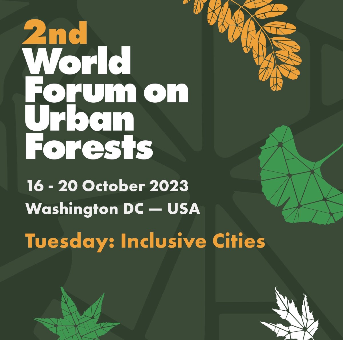 It’s Day 2 of the World Forum on Urban Forests #WFUF2023 and the focus is on ‘Inclusive Cities.’

Presentations will look at equitable tree cover, accessibility, and community engagement towards #greencities. 

Program: arborday.org/programs/wfuf/…