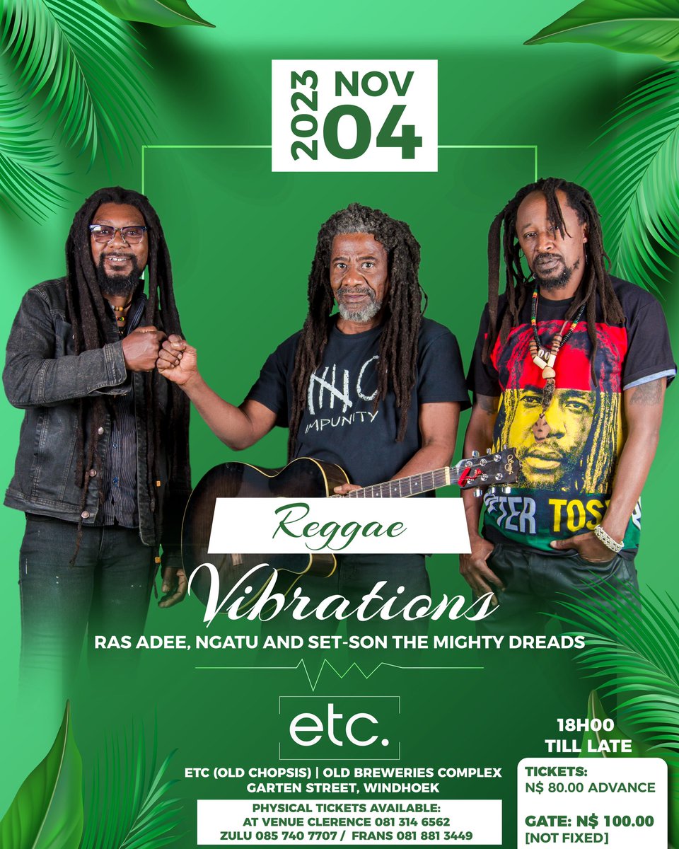 Sat down with our legends and we decided to host an event for them to revive Reggae and Shambo music once again. Date is 04 November. Can we make this night a success? 🇳🇦🎶