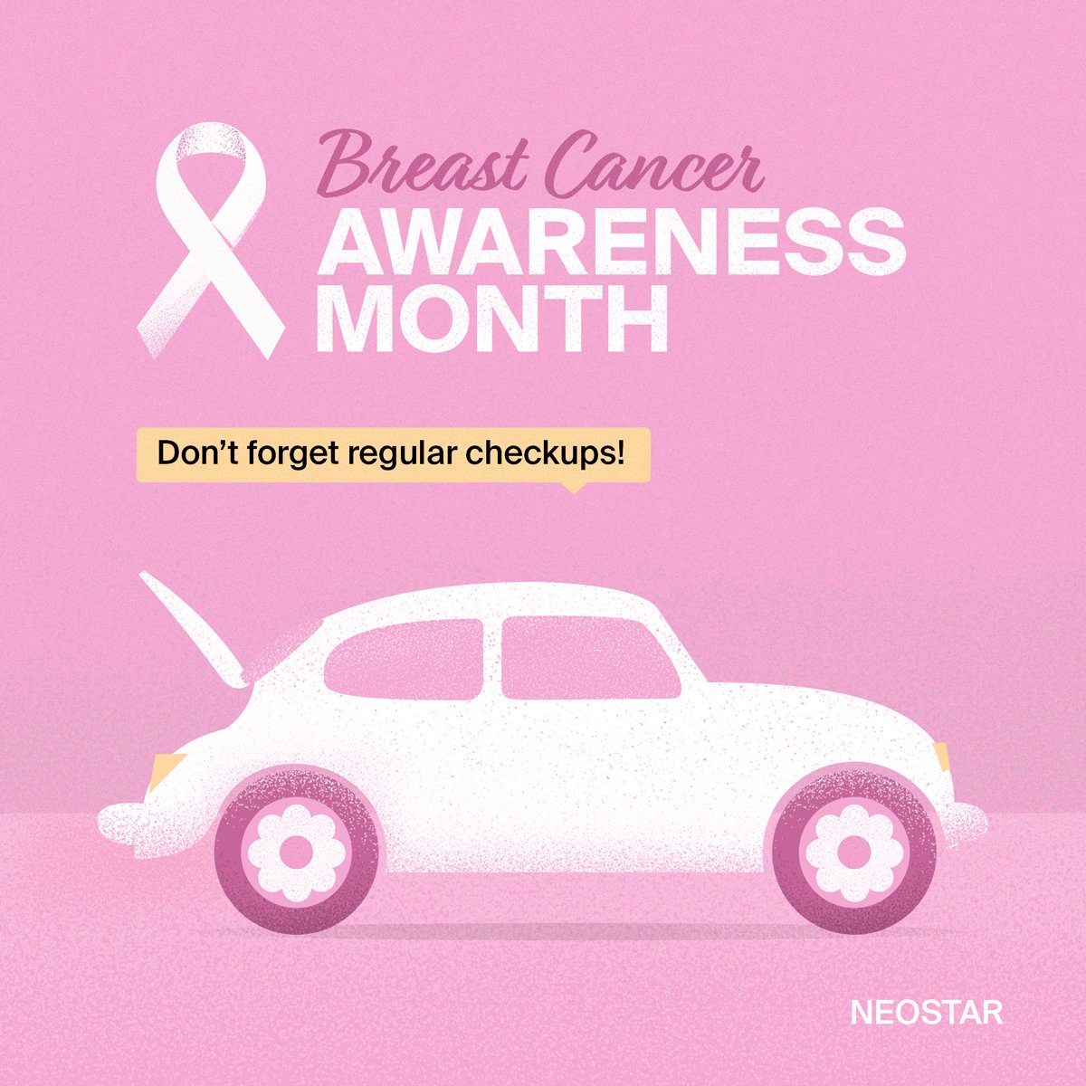 NeostarC's tweet image. It is 𝐁𝐫𝐞𝐚𝐬𝐭 𝐂𝐚𝐧𝐜𝐞𝐫 𝐀𝐰𝐚𝐫𝐞𝐧𝐞𝐬𝐬 𝐌𝐨𝐧𝐭𝐡! 
Breast cancer represents 25% of all malignant diseases in women. 
☝️Let's give the pink ribbon a meaning that raises awareness about the importance of regular women's checkups! 
#Neostar #BreastCancerAwarenessMonth