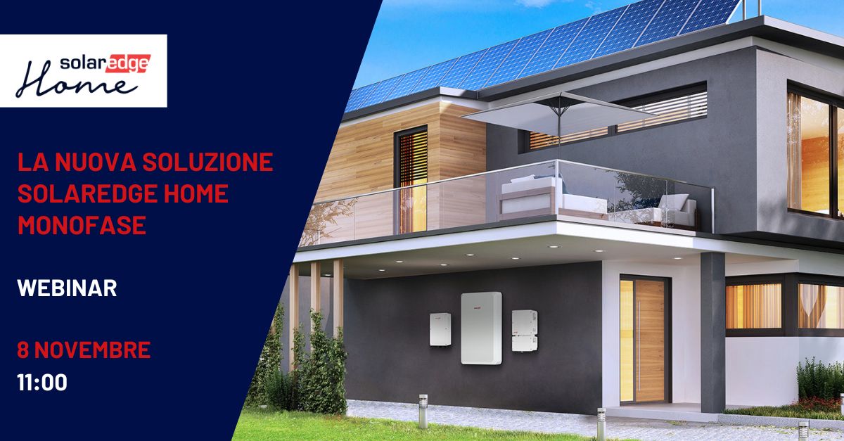 VPSolar's tweet image. 📌Ti aspettiamo online mercoledì 8 novembre con @SolarEdge Technologies
per approfondire la nuova soluzione SolarEdge Home monofase

👉 Partecipa: attendee.gotowebinar.com/register/66907…

#formazioneprofessionale #webinar #SolarEdgeHome #monofase